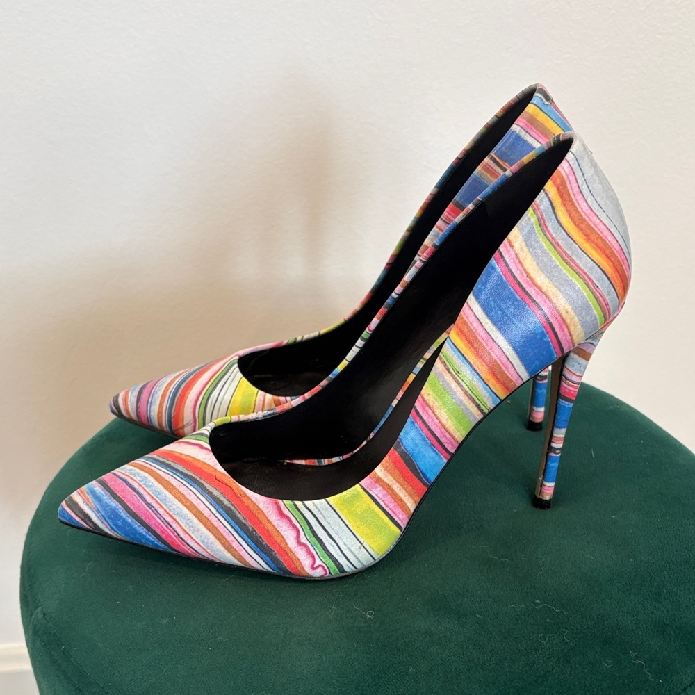 Aldo Multicolor Striped Heels
